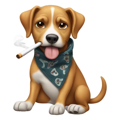 Dog wearing a bandana and smoking a cigarette  sticker