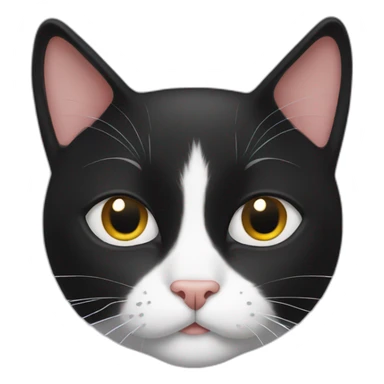 Tuxedo cat with clipped ear sticker