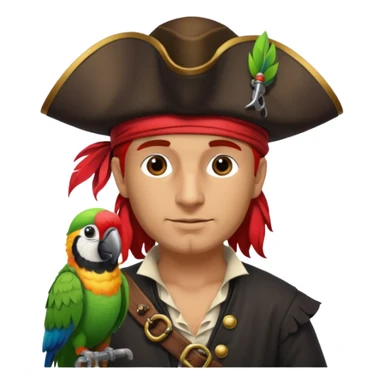 pirate and parrot sticker