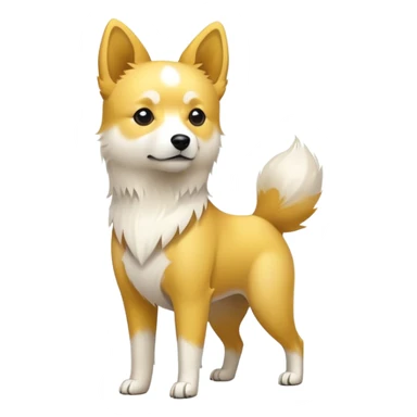Yellow and white Chinese native dog sticker