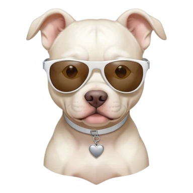 White pitbull wearing sunglasses sticker
