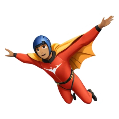A daring wingsuit athlete soaring between towering mountains, with their wingsuit fully stretched, cutting through the air at high speed. The background features dramatic cliffs and a vast sky, emphasizing the thrill and freedom of base jumping. sticker