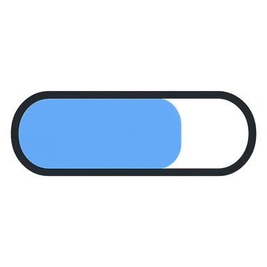 minimalistic loading bar icon, modern flat design, horizontal bar, 60% filled, rounded corners, subtle gradient, light gray background, blue progress, vector style, for app UI sticker