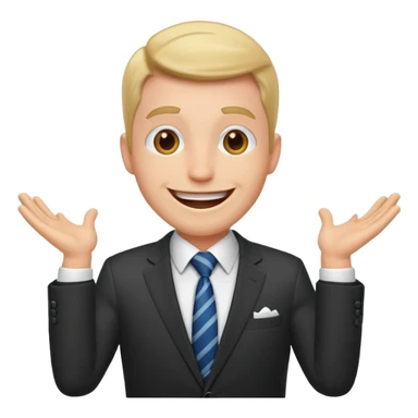 excited office boss sticker