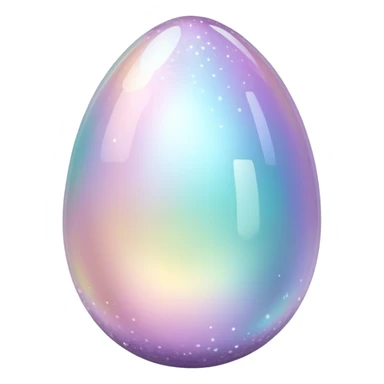Sparkly glossy glittery Pastel iridescent glass crystal egg sticker