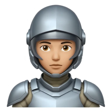 futuristic armored soldier human portrait, head and shoulders only, South Asian facial features, helmet visor, sci-fi armor details, 3D cartoon, mobile game icon style, clean background, no text, no watermark
 sticker
