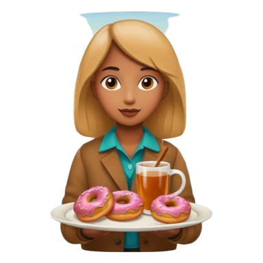 Apple cider and donuts on a tray fall scenery sticker