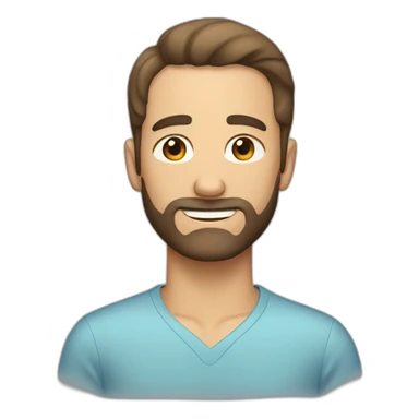 Man with short brown hair receding hairline short beard sticker