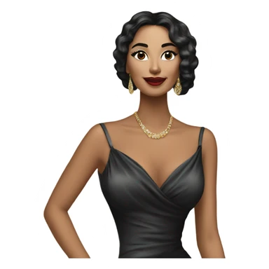 Femme riche avec maquillage latina avec une robe noir de luxe   sticker