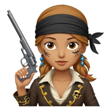 Lady Pirate With Gun. sticker