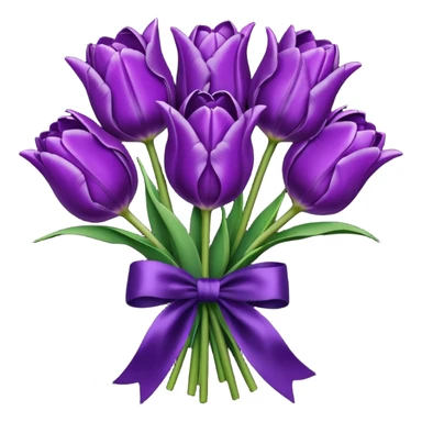 dark purple tulip bouquet  sticker