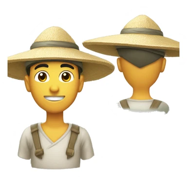 rice hat farmer sticker