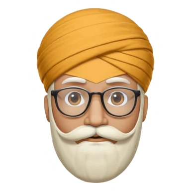 A man with a punjabi turban and having a big mustache face should be hidden he should also have glasses  sticker