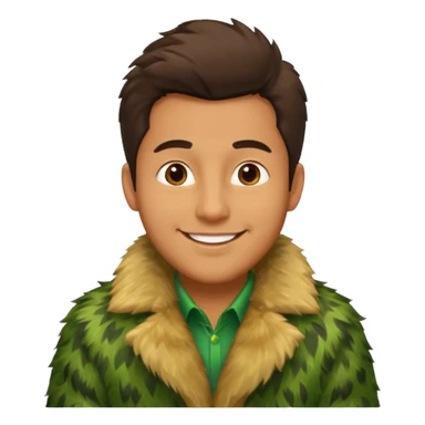male in green fur coat  sticker