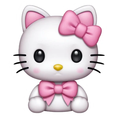 Genera esta emojis 🤍 con un hello Kitty en el medio sticker