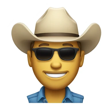 White cowboy with sunglasses smirking   sticker