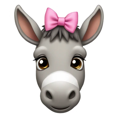 cute donkey with pink bow sticker