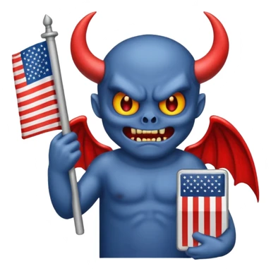 A demon holding 9/11 sticker
