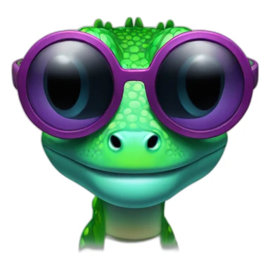 Gecko with techno shades sticker