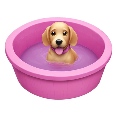 Pink dog in pool sticker