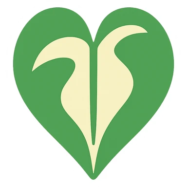 Philodendron Rio leaf, stylized, bold green and cream colors, minimal shading sticker