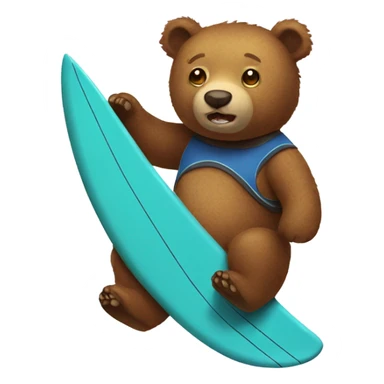Stuffed bear with surf board sticker