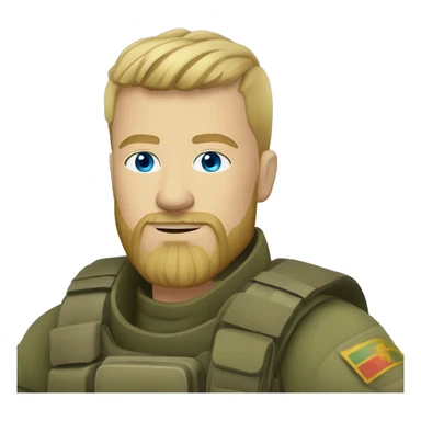 ukrainian military man with blonde with a beard and blue eyes who looks like ragnar lodbrok sticker