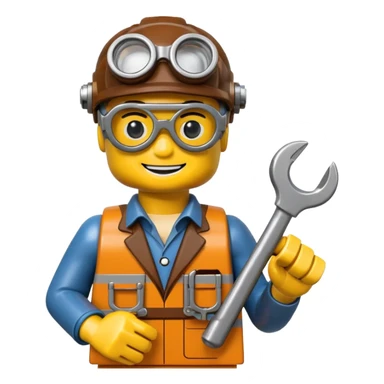 Steampunk Inventor yellow lego toy sticker
