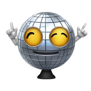Dancing disco ball holding up peace sign sticker