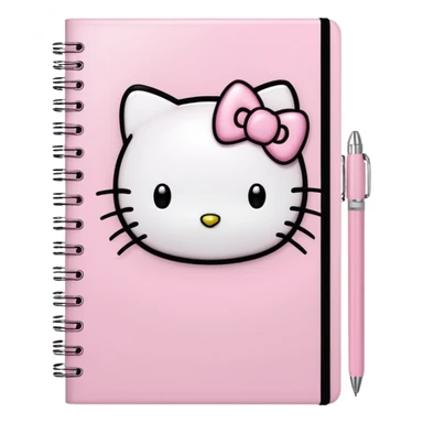 Light pink notebook with a hello kitty in it sticker