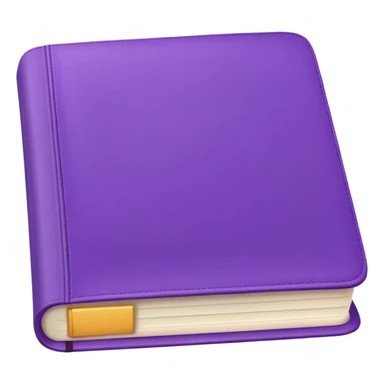 single closed book with purple cover, emoji style sticker