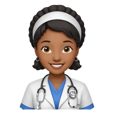 Black female Nurse with stethoscope  sticker