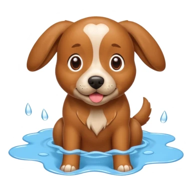 Make a cute brown dog i a pledd sticker
