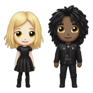 soft girl and goth boy sticker