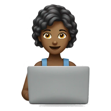 Girl working online customer service sticker