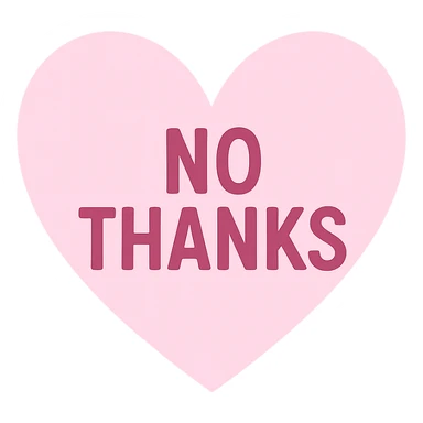 pink No thanks heart, remove background sticker