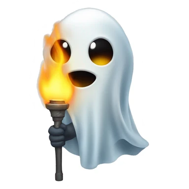 ghost with a torch sticker