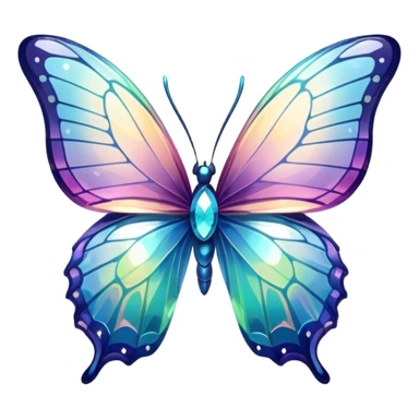 Shiny sparkly glass crystal butterfly sticker