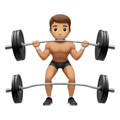 person doing a deadlift exercise, lifting a barbell from the ground sticker