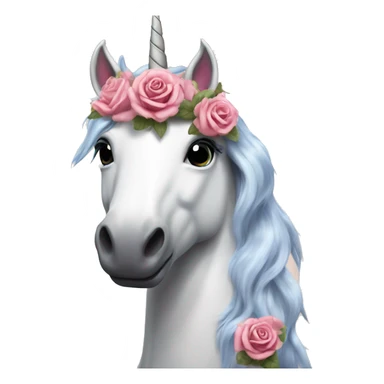 Realistic unicorn with roses in its mane sticker