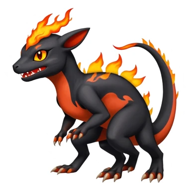 Salandit-Umbreon-Charmeleon-Fakémon-hybrid-creature (full body)  sticker