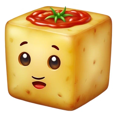 potato cube sauced with sweet chilli  sticker