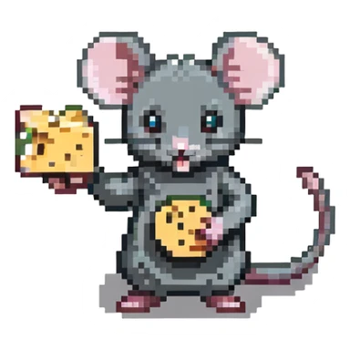 mouse with cheese sticker
