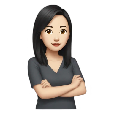 Whitney Lau, dark hair, chinese, woman sticker