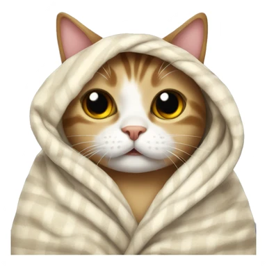 Cat in a blanket sticker