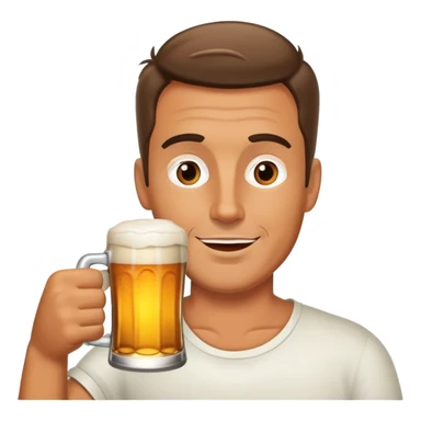 adult man enjoying a beer sticker