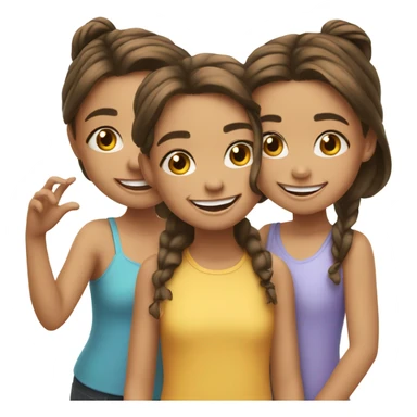 3 cute girl friends  sticker