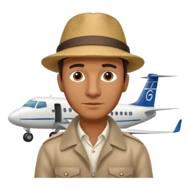 homme créole réunionnais avec chapeau arrive avion a gillot sticker