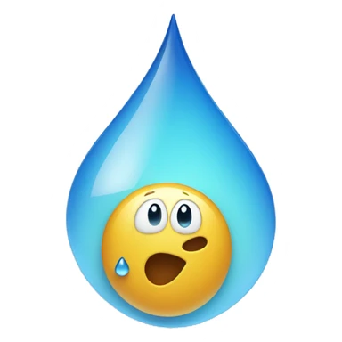 Water drop upon blue heart  sticker