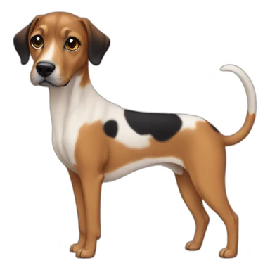mixed breed caramel long legs black face sticker
